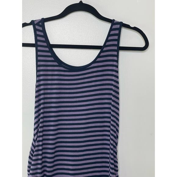 Liz Lange Sleeveless Striped Maternity Tank Dress Purple Navy Womens‎ Size Small - Picture 4 of 12
